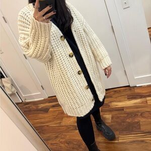 Zara Cream Chunky Knit Cardigan